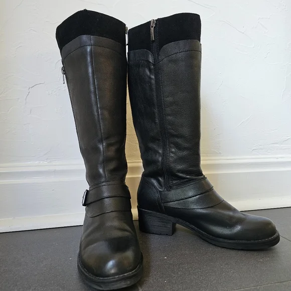 Cougar Shoes Cougar Black Leather Waterproof Tall Boots Size